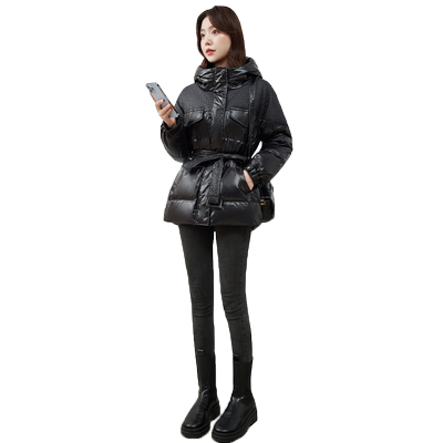小个子羽绒服女短款收腰显高连帽