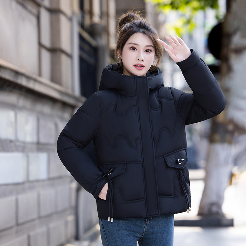 2025冬季新款羽绒棉服女短款连帽加厚保暖外套宽松显瘦百搭上衣潮