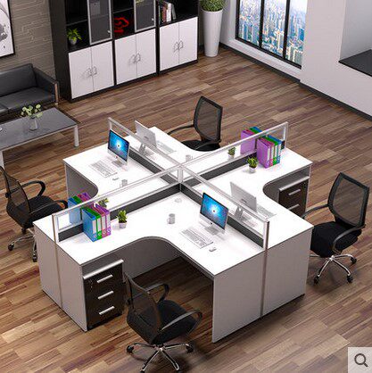 职员办公桌简约职工办公位2/4/6员工电脑桌公司办公桌屏风卡位桌