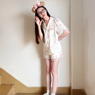 果家2025夏季 新款 Kitty猫冰雪丝凉感蕾丝家居服短袖 套装
