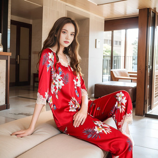 母亲节送妈妈阿姨自己 重磅真丝睡衣大码宽松套装100桑蚕丝家居服