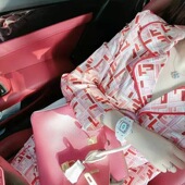 重磅桑蚕丝 可外穿上衣衬衫 美天呐19mm真丝睡衣女印花长袖 分体套装