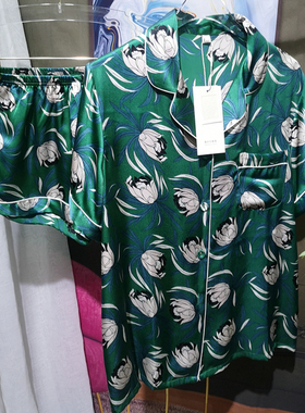 宅家可爱大儿童学生夏日真丝睡衣100桑蚕丝短袖短裤家居服可外穿