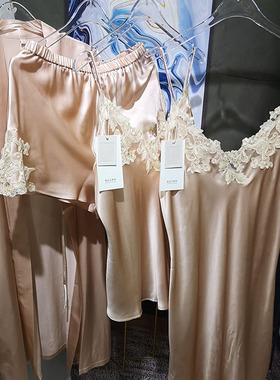 藏不住的慵懒蕾丝重磅真丝睡衣长睡袍19mm桑蚕丝LP家居服吊带套装