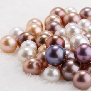 【爱迪生 单珠】淡水珍珠活体直播开蚌取珍珠DIY紫金散珠免费打孔