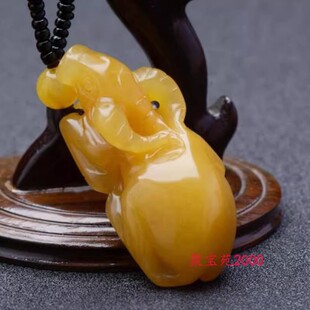 立体生肖牛吊坠黄玉男女款生肖玉坠玉佩a货天然云南黄龙玉牛挂件