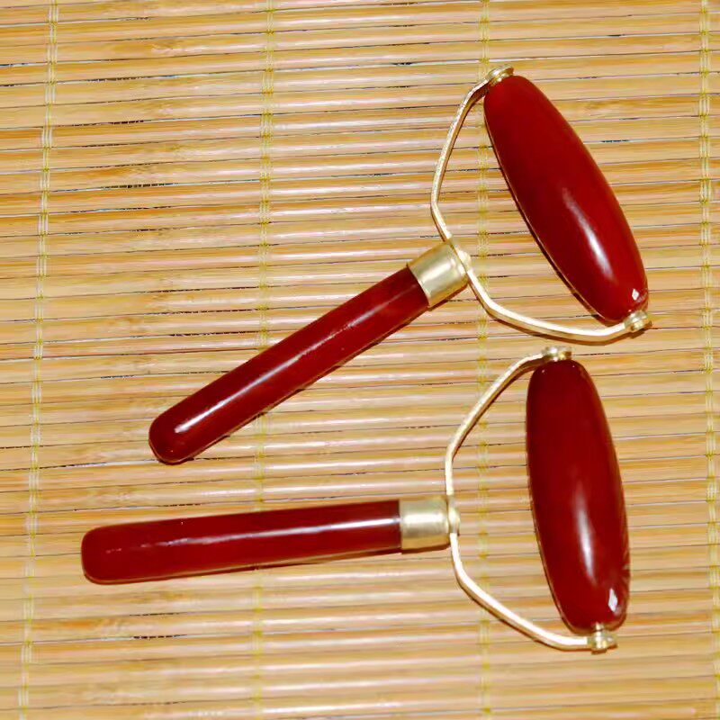 玛瑙玉石滚轮式瘦脸美容仪玉滚轮棒推脸神器滚珠脸部按摩器女手动