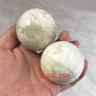 岫玉手球老年人按摩保健球手玩天然实心玉石健身球玉球把玩件礼物