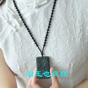 天然玉石生肖虎挂件玉虎玉佩男款玉坠玉佩新疆和田玉青玉老虎吊坠