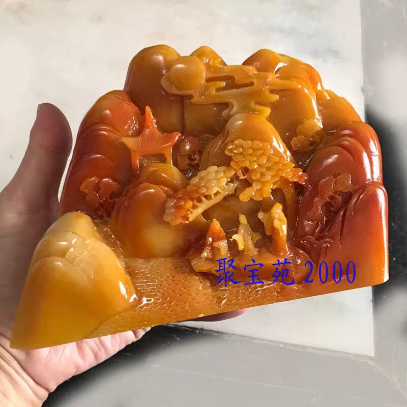 玉石原石田黄石雕刻摆件深山访友黄龙玉客厅摆件仿寿山石工艺摆件