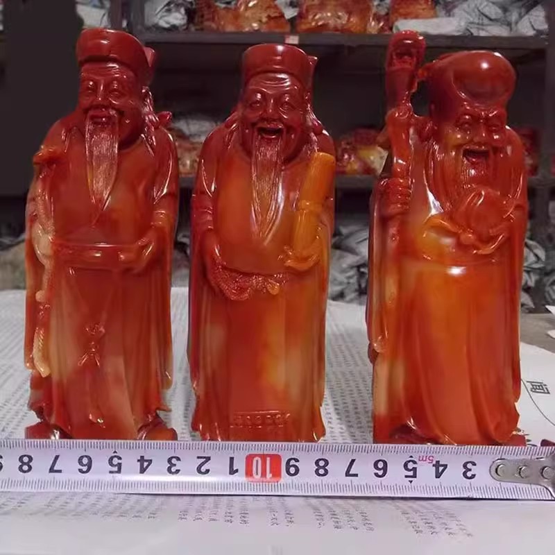 喜财福星禄星寿星财神爷神像仿寿山石福禄寿三星摆件家居风水摆饰