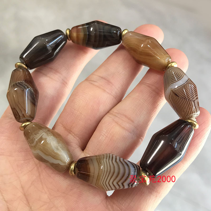 单圈简约2025新款水晶手链玉髓首饰品天然缠丝玛瑙高级感串珠手串