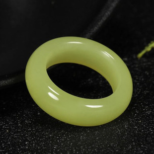 和田玉黄口玉方形指环戒指圈尾戒新疆若羌黄口料扳指男女士玉戒指