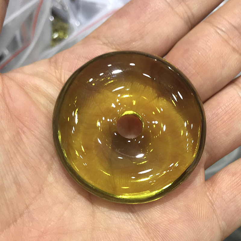 净水琥珀蜜蜡平安无事牌毛衣链男女款水滴多米尼加蓝珀平安扣吊坠