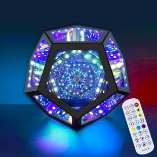 跨境热销品智能十二面体隧道回廊灯Infinite light dodecahedron