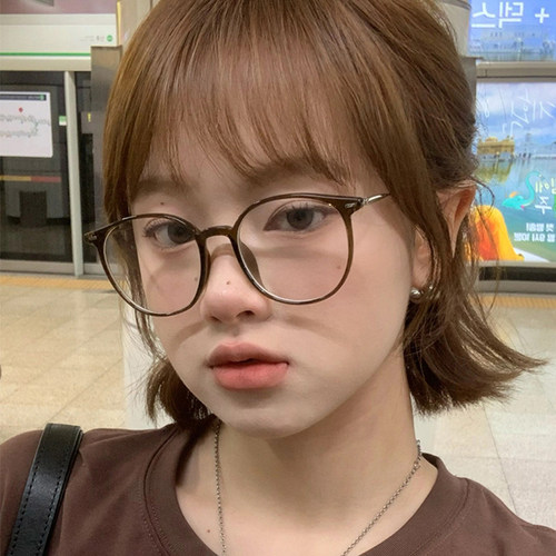 女圆形tr90显白显脸小近视眼镜框