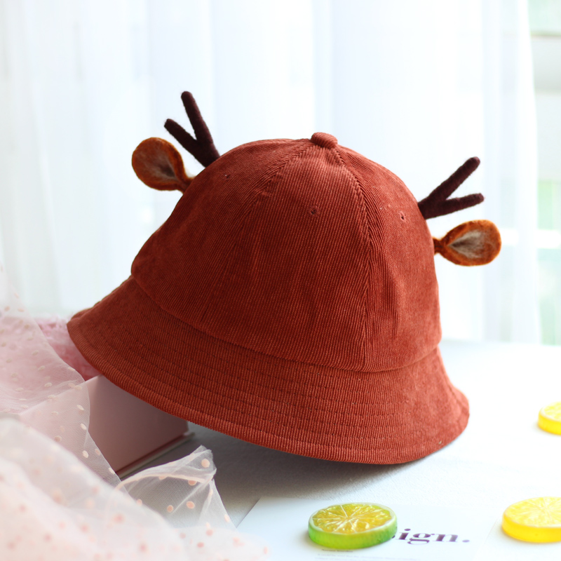 日系可爱鹿角渔夫帽子手作萌小鹿