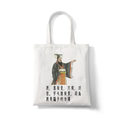 我秦始皇打钱搞笑帆布包