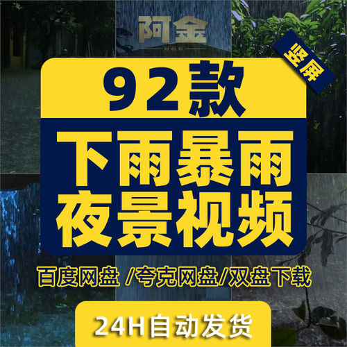 竖屏下雨暴雨狂风城市夜景助眠风景素材高清直播自然背景视频解压