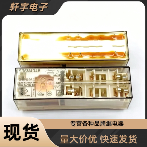 TE SR6M4048 DC48V 8A 透明外壳 SCHRACK 工业安全模块继电器