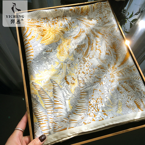 【福宝热带雨林】100%桑蚕丝大方巾时尚大牌款真丝丝巾围巾披肩女