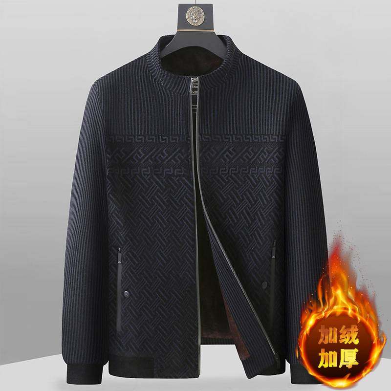 专柜品质男士立领雪尼尔夹克休闲时尚夹克男士新款外套春秋季加绒