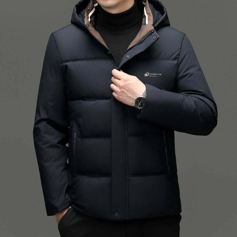 专柜品质2025年冬季新款连帽男装加厚保暖休闲棉服中青年男士时尚