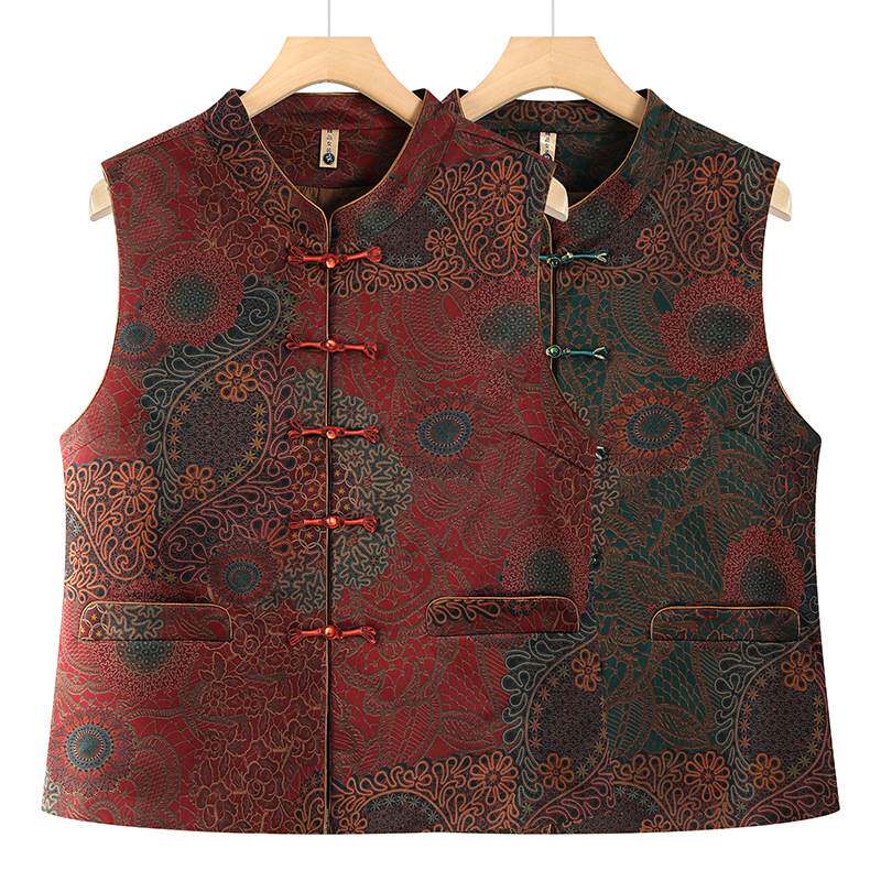 专柜品牌中老年女装妈妈春秋上衣外套老太太背心坎肩奶奶春装新款