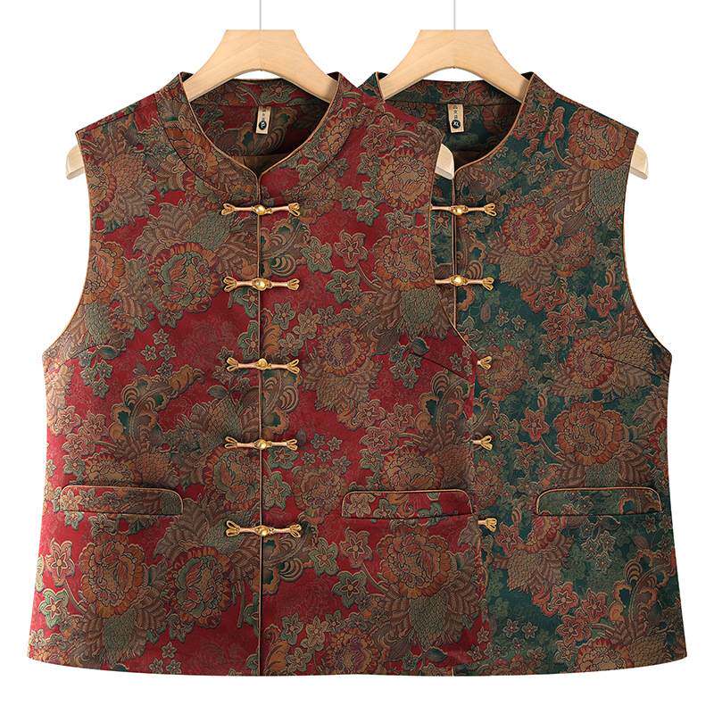 专柜品牌奶奶装新款坎肩外穿背心中老年人春秋马甲外套女妈妈春装