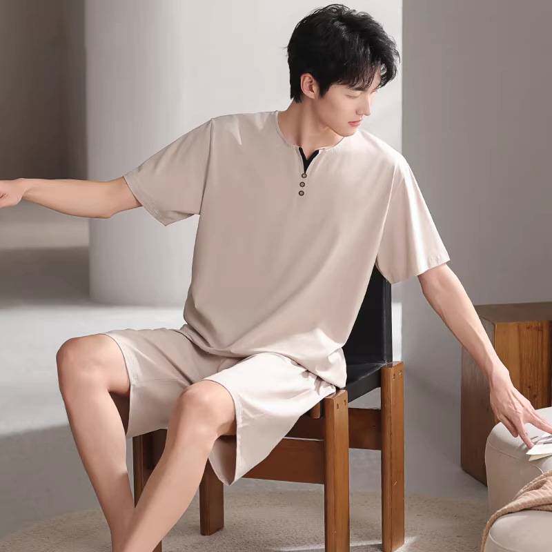 专柜品牌睡衣男士夏季纯棉短袖短裤薄款夏天2026新款休闲可外穿夏