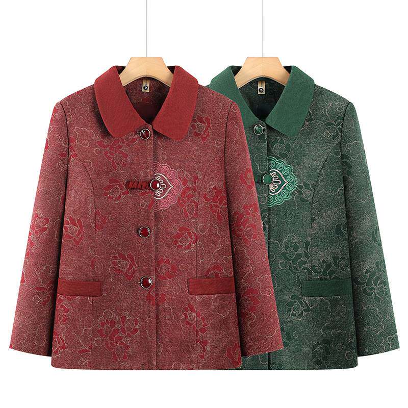 专柜品牌2026新款奶奶装春装外套女中老年女装宽松妈妈装上衣老年