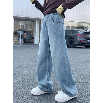 专柜品牌女童春款牛仔裤2026新款春季儿童直筒窄版长裤中大童休闲