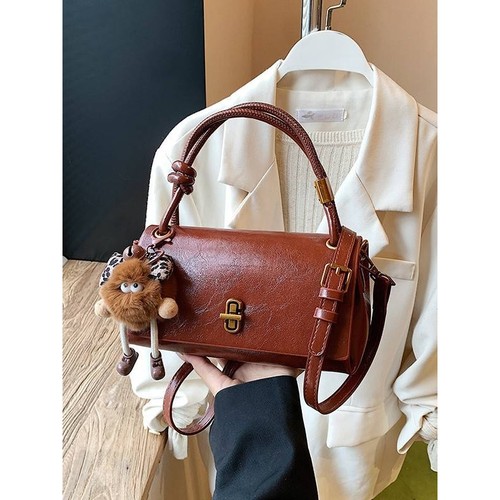 专柜品质小众油蜡皮手提包女2025新款高级感时尚小方包复古通勤单