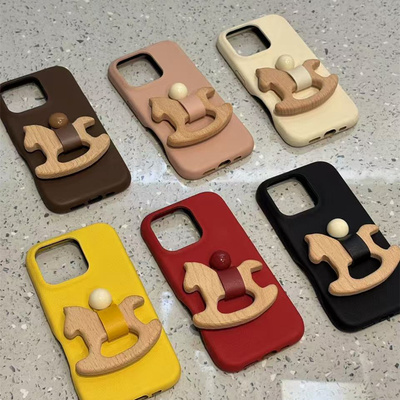 创意立体木马指环扣适用ihone16promax苹果15pro手机壳14新款13软
