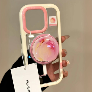 创意水蜜桃磁吸支架适用ihone16promax苹果15pro手机壳14pm新款13