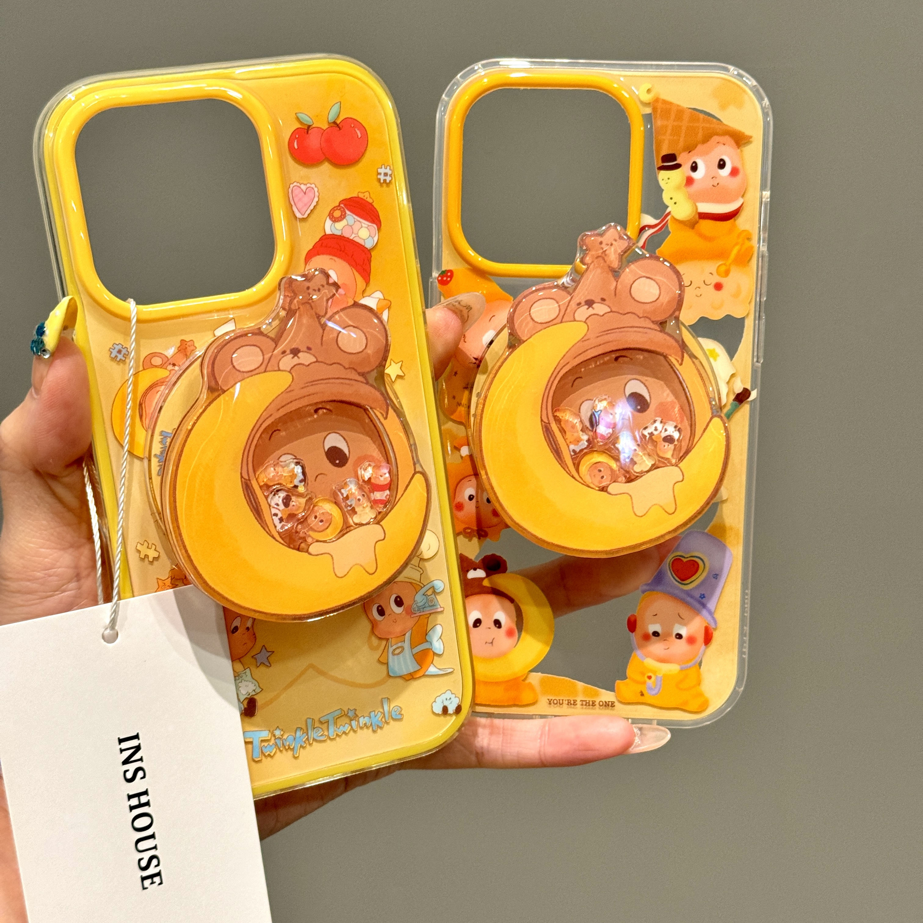 卡通围边月亮星星人摇摇乐磁吸适用iphone16promax苹果15手机壳14
