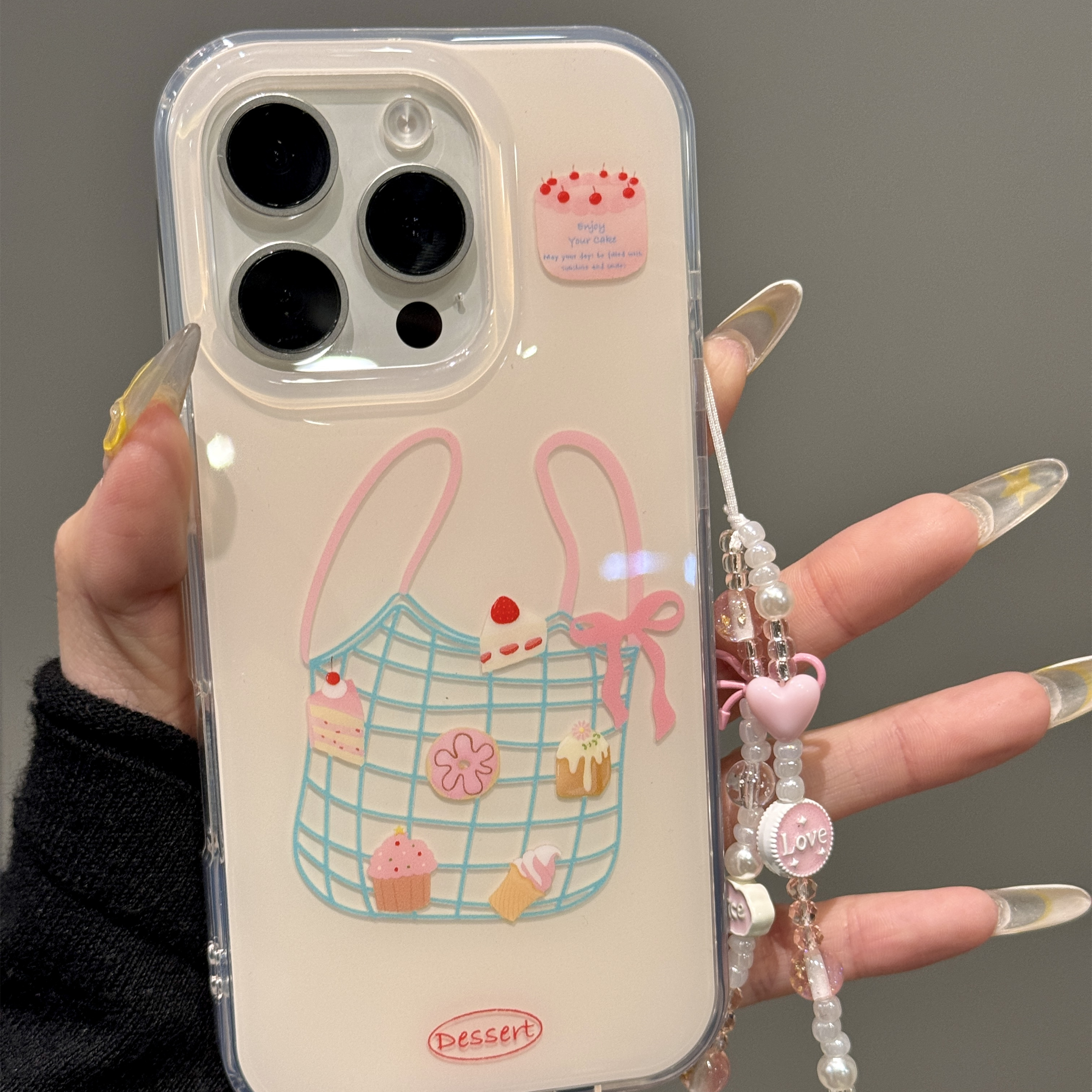 治愈购物袋美食蛋糕适用iphone16promax苹果15pro手机壳14新款13