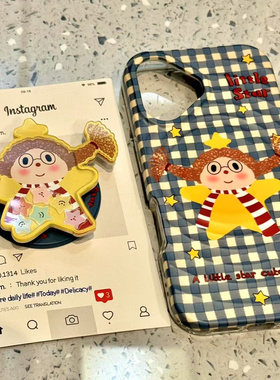 围巾星星女孩摇摇乐适用ihone16promax苹果15pro手机壳14新款13硬