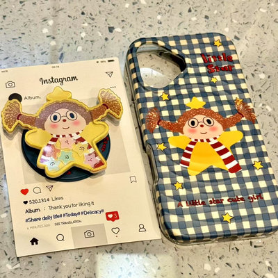 围巾星星女孩摇摇乐适用ihone16promax苹果15pro手机壳14新款13硬