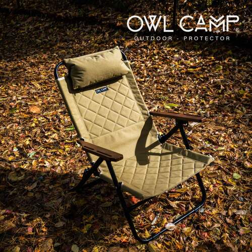 OWL CAMP官方户外折叠椅加厚森林休闲露营加厚夹棉菱格纹漫游椅