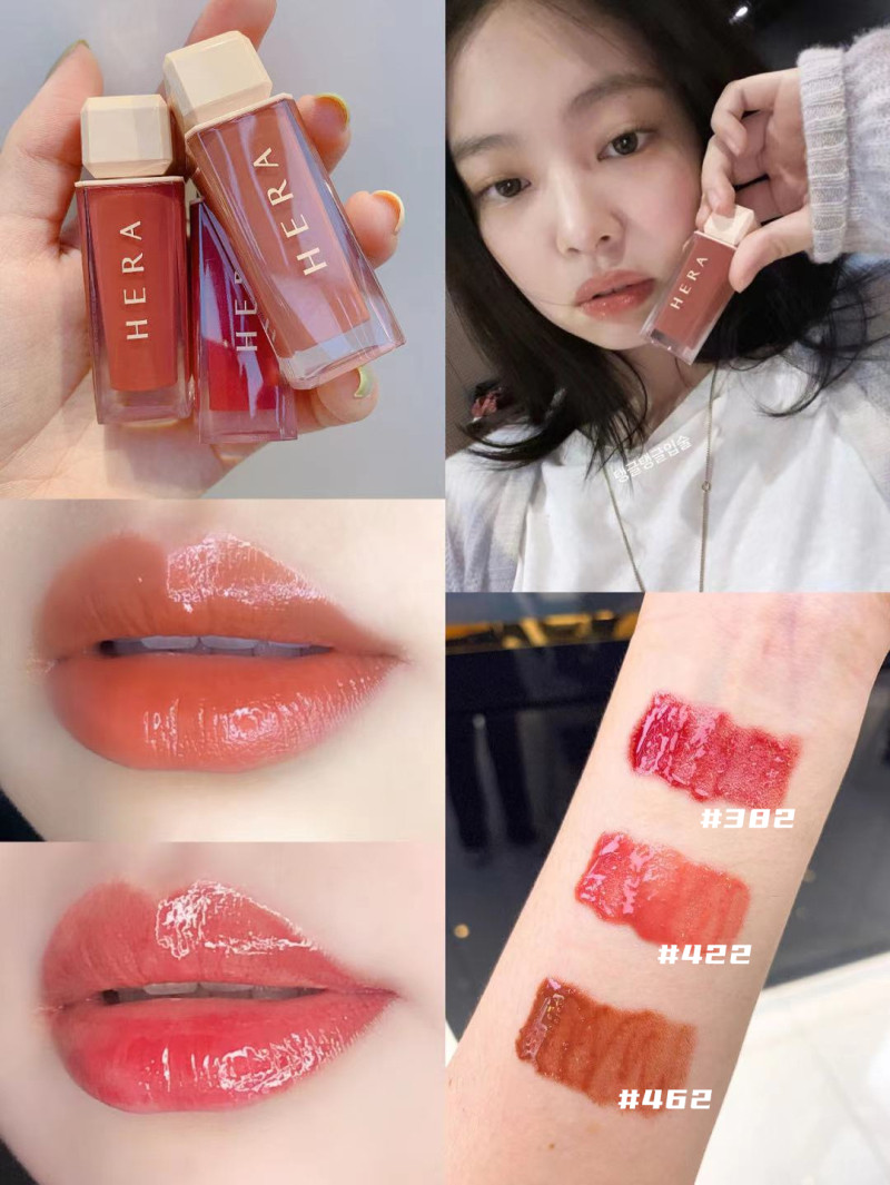韩国hera赫妍赫拉唇釉422裸色智妮jennie同款462奶茶色499/382