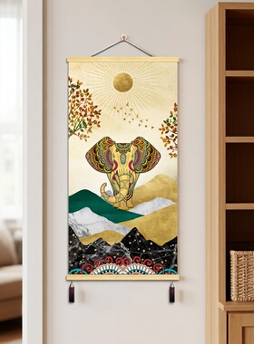 进门玄关画轻奢过道招财风水壁画