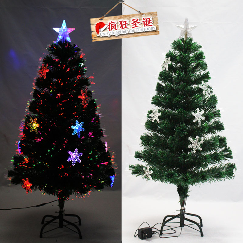 光纤圣诞树圣诞节装饰品1.2米1米5闪光雪花树七彩发光圣诞树1.8米