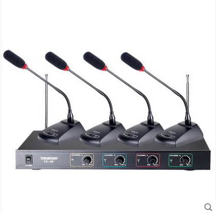 Takstar得胜TC-4R一拖四无线话筒舞台演出会议麦克风鹅颈领夹德胜