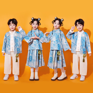 儿童演出服合唱诗歌朗诵幼儿园男女童汉服中国风小学生运动会班服
