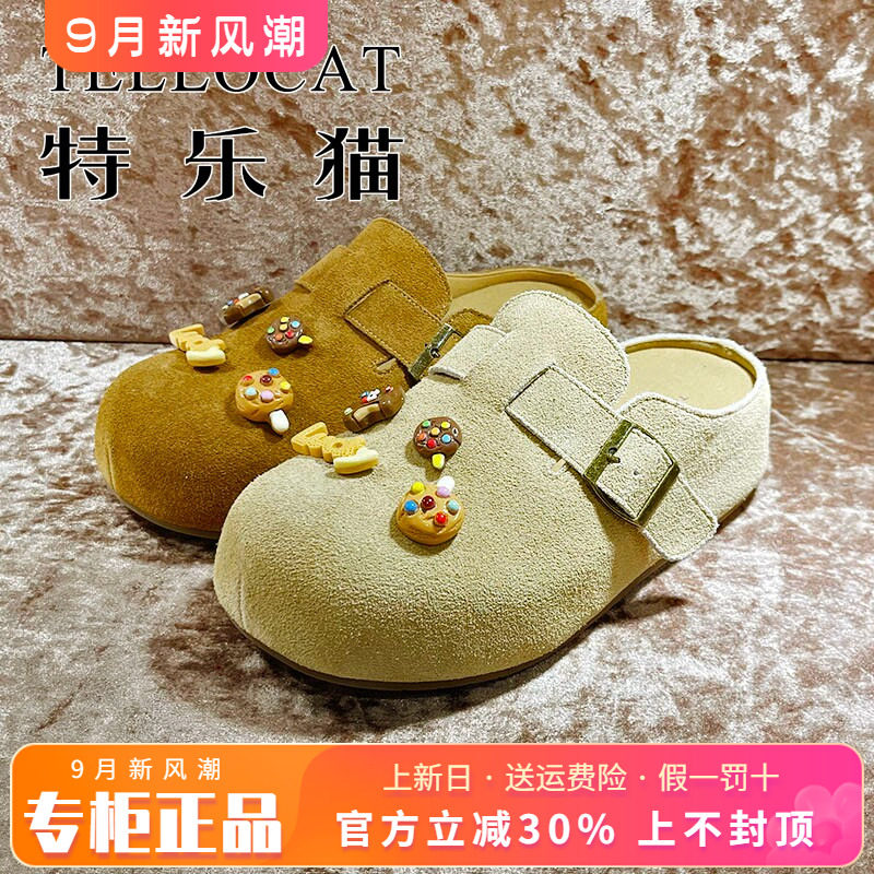 专柜正品特乐猫女鞋2026春新款圆头后空厚底中跟单鞋THP61K10057