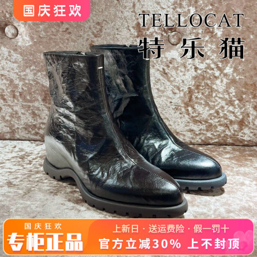 正品TELLOCAT特乐猫2026秋新款粗跟内增高时尚短靴TMF63D63003