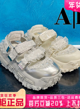 正品卡美星Ah女鞋2025夏新款个性厚底真皮后空休闲鞋AA152L13029