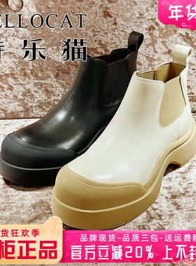 正品TELLOCAT特乐猫女靴促销秋新款套脚中跟圆头短靴TYL33D83107