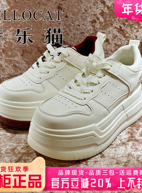 专柜正品特乐猫女鞋2025春新款厚底中跟系带圆头单鞋TTW51S75602